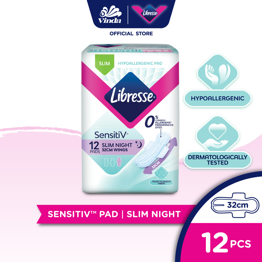 Libresse SensitiV Slim Night Wings 32cm (12s) | Shopee Malaysia