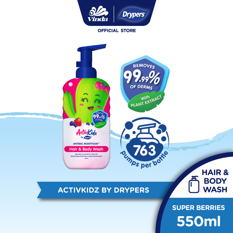 ActivKidz by Drypers Hair and Body Wash AntiBac Moistfoam Super