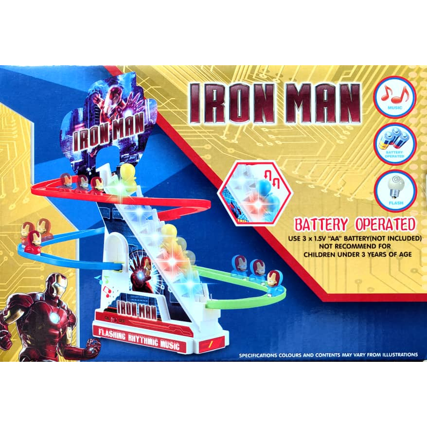 IRON MAN Stair Climbing Track Toy With Dynamic Music And Light ...