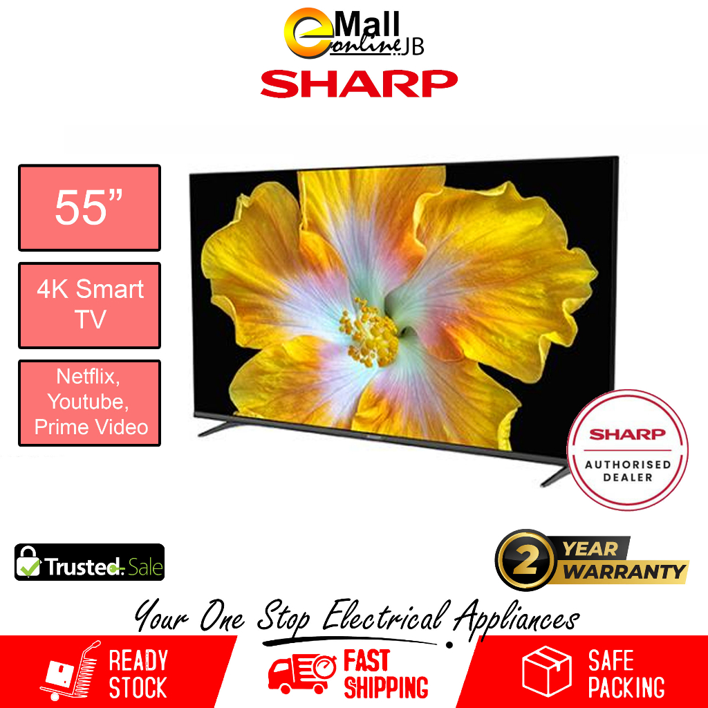 Sharp 4TC55EJ2X 55 inch 4K UHD Smart TV LED TV Television Shopee Malaysia