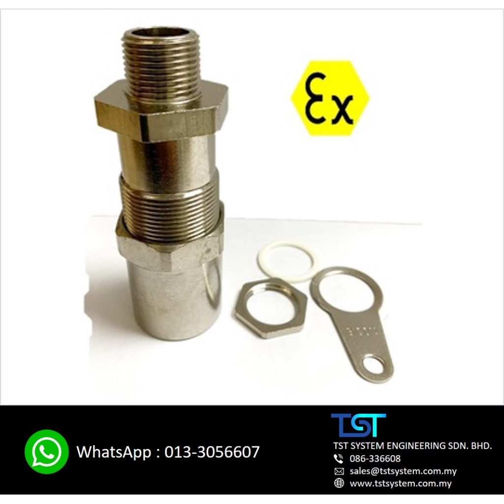 ATEX EXd M20 Explosionproof Cable Gland Brass with Earth Tag, Locknut