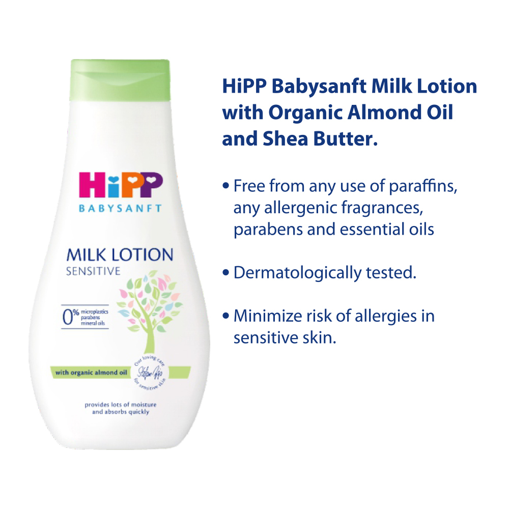 HiPP Babysanft Milk Lotion With Organic Almond Oil and Shea Butter