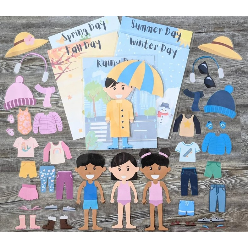 PDF] 041- Seasons Weather Dress Up Activity Printable Montessori ...