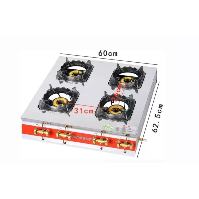 6 Open Burner High Pressure Gas Stove/Free Gift!!Ready stock! | Shopee ...