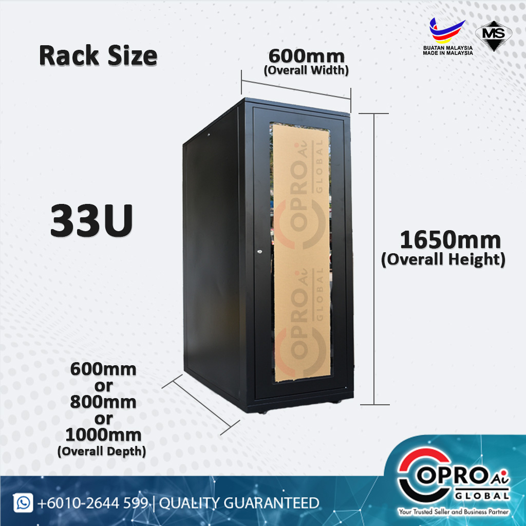 [READY STOCK] Primestar 33U 19inch Floor Standing Server Rack, Perspex ...