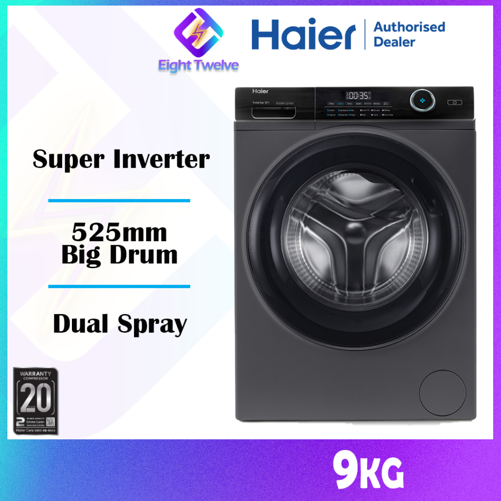 HAIER 9KG Front Load Washing Machine XL Drum Super Inverter HW90