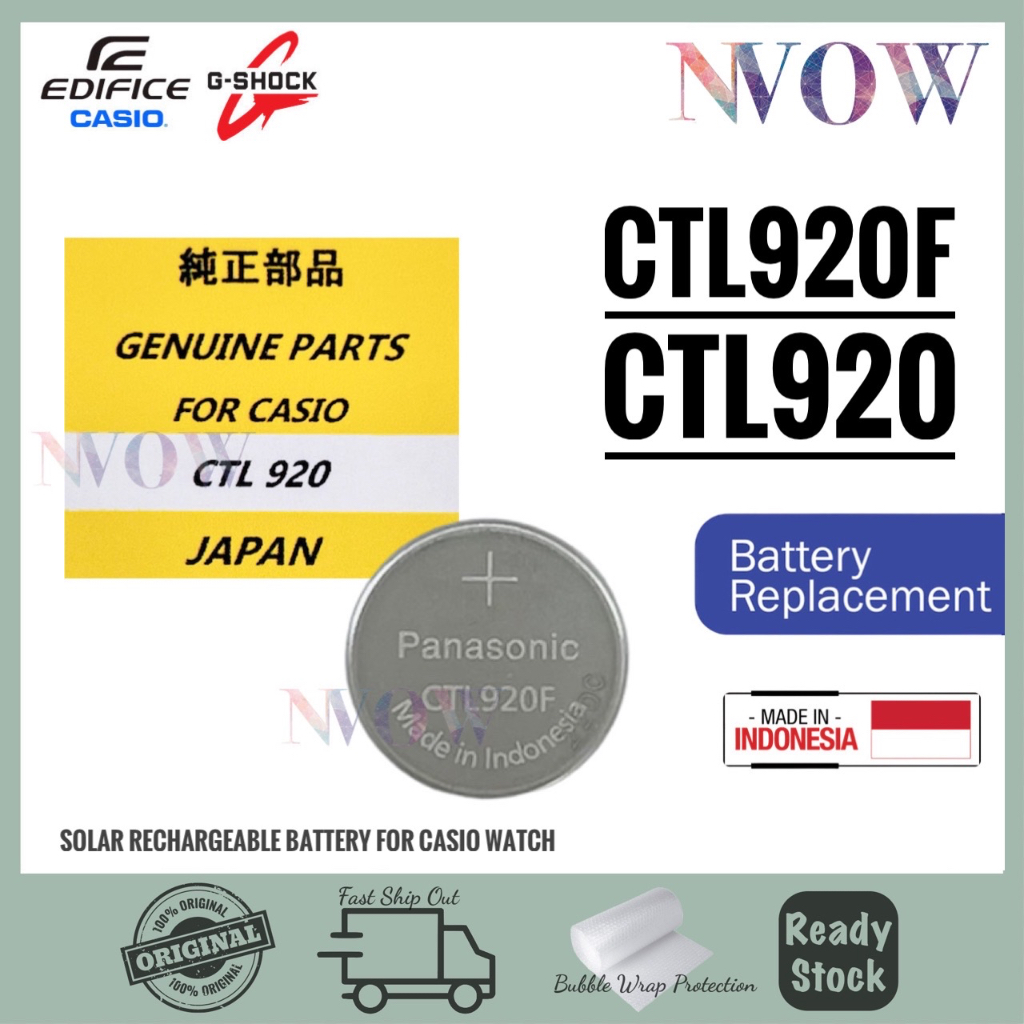 Panasonic CTL920 CTL920F Solar Rechargeable Battery For Casio Gshock ...