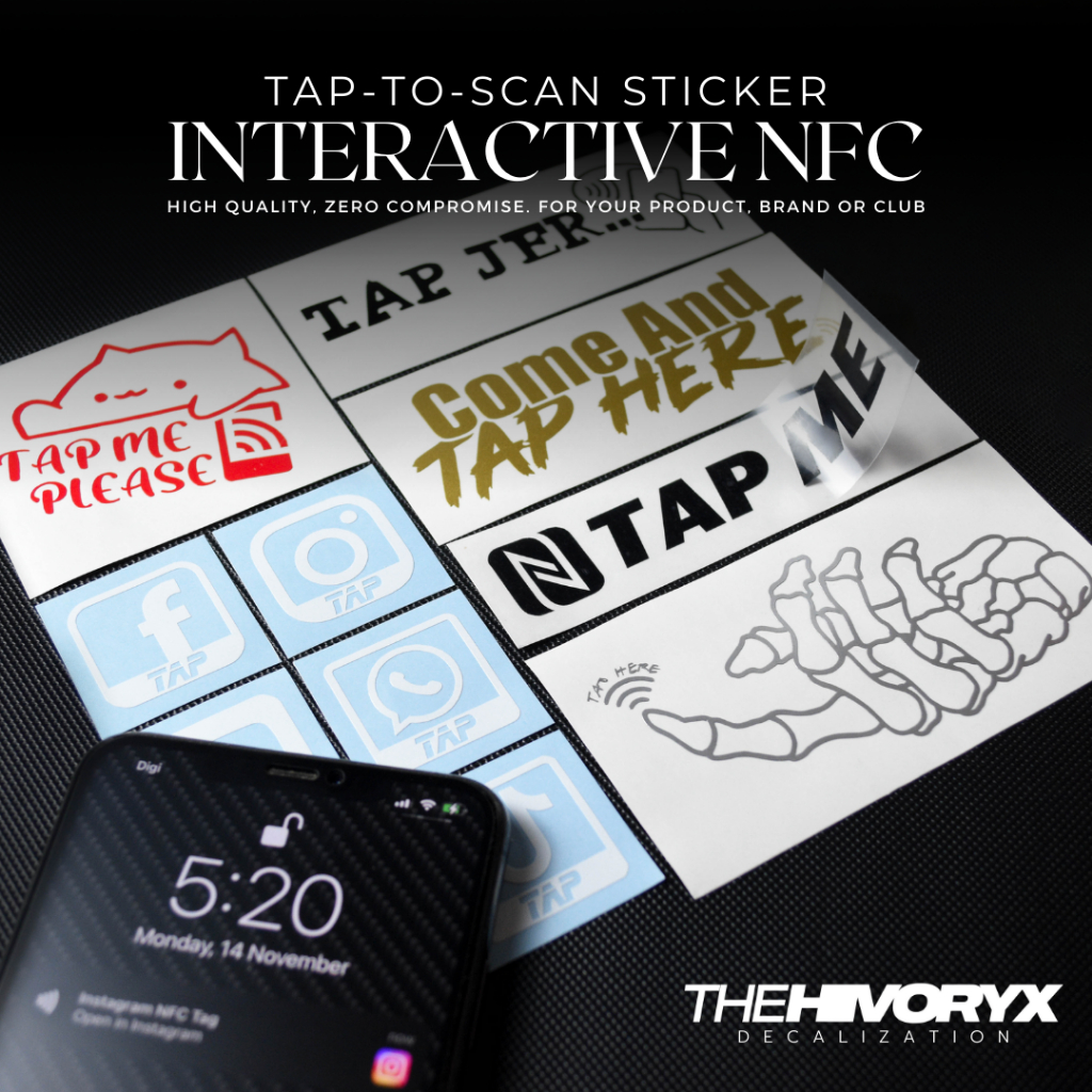 HITAP CUSTOM INTERACTIVE NFC STICKER / TAP-TO-SCAN CUSTOM SOCIAL MEDIA ...