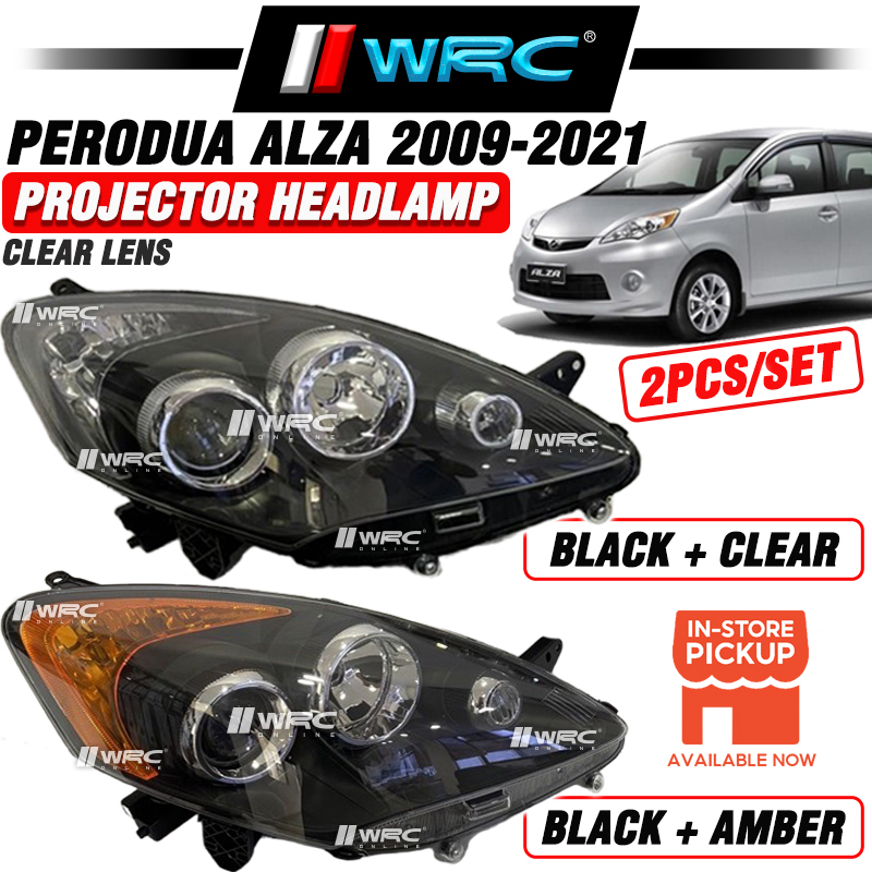 WRC Perodua Alza 2009 2021 Projector Headlamp ( Clear + Black ) Shopee Malaysia