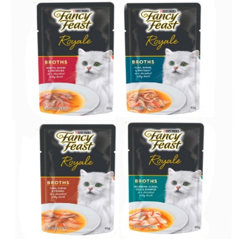 !!6 Packet Bundle!! Fancy Feast Royale Broths Soup Assorted Flavor