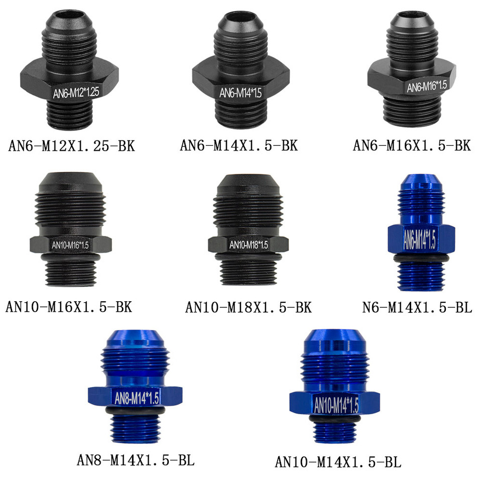 T7Design AN8 To M16x1.5 Metric Male Straight Hose Fitting Adapter – -8 AN08 JIC