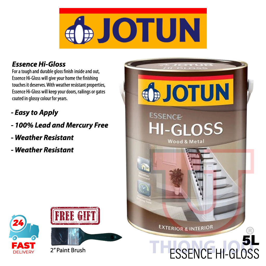 5L JOTUN HI GLOSS WOOD AND METAL PAINT PREMIUM GLOSS ESSENCE LOW ODOUR