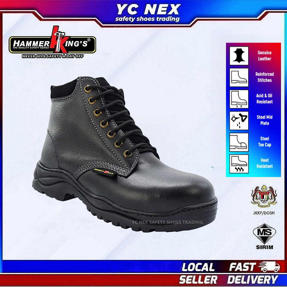 Safety Shoes Hammer King Safety Boots Premium Quality Genuine Leather