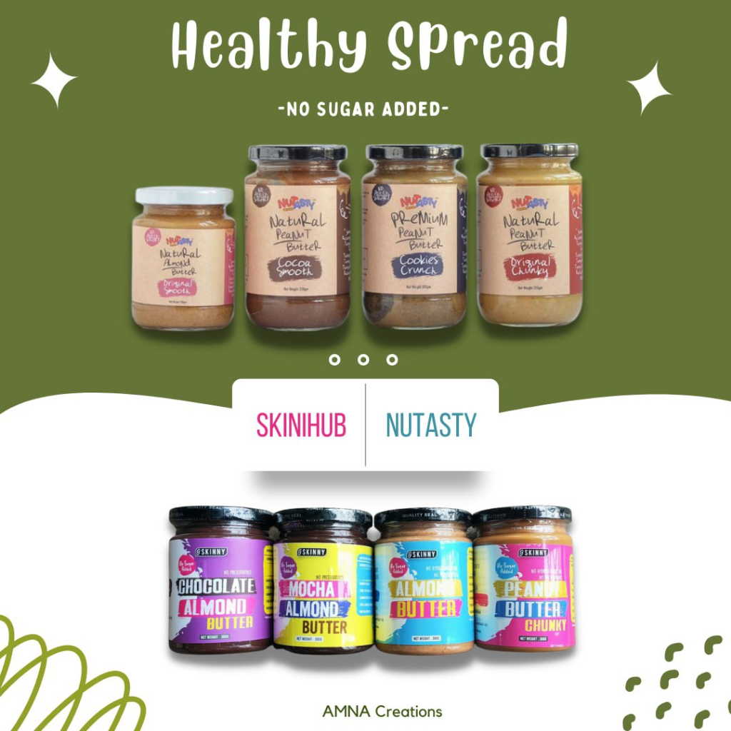 NO ADDED SUGAR ⭐SkiniHub & Nutasty Spready ⭐ Peanut Butter | Almond ...