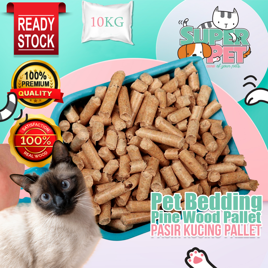 Pet Bedding 10KG Pine Wood Cat Bedding Pinewood Palet Cat Litter Pellet