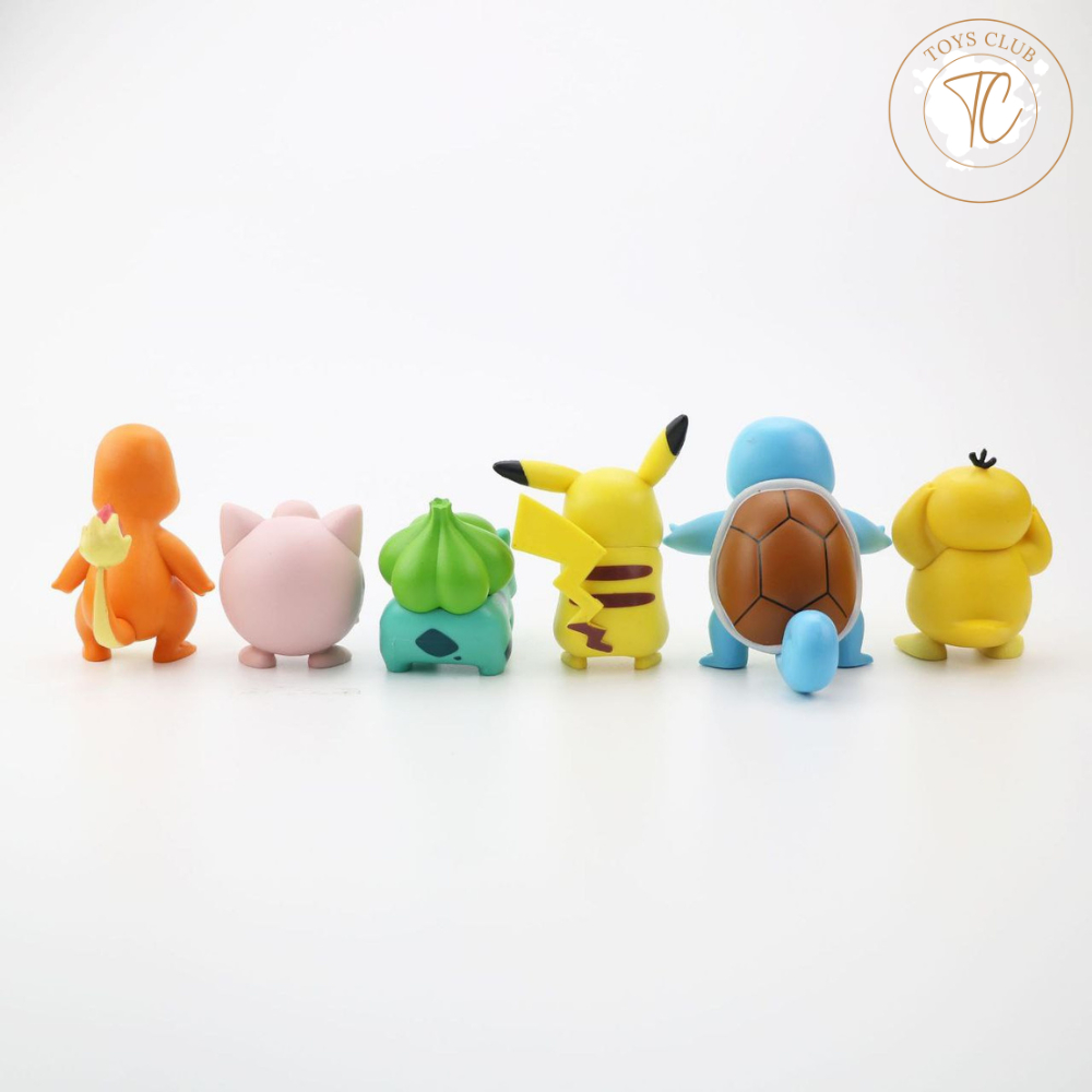 Pokemon Figures (6pcs) Pikachu Charmander Vulpix Litten Eevee Pokeball ...