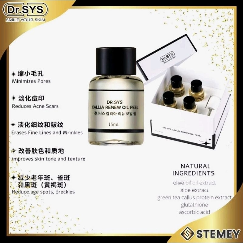 ready stock] Dr SYS Callia Renew Oil Peel 15mlx4 温和去角质