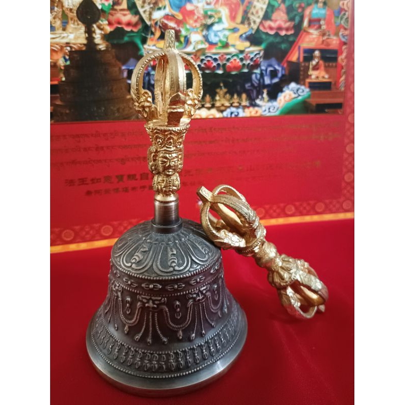 尼泊尔金刚铃杵 纯铜 雕花 手工手艺 金刚铃 金刚杵 施身法 超度法会 修法 烟供 药供 甘露施食 | Shopee Malaysia