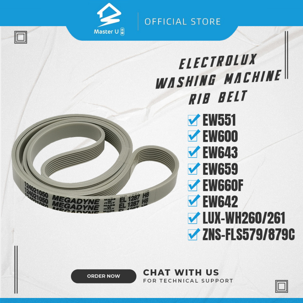ELECTROLUX WASHING MACHINE RIB BELT - EW551/600/643/659/660F/642/LUX ...