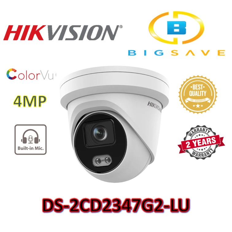 HIKVISION 4MP DS-2CD2347G2-LU COLORVU FIXED TURRET NETWORK CAMERA BUILT ...