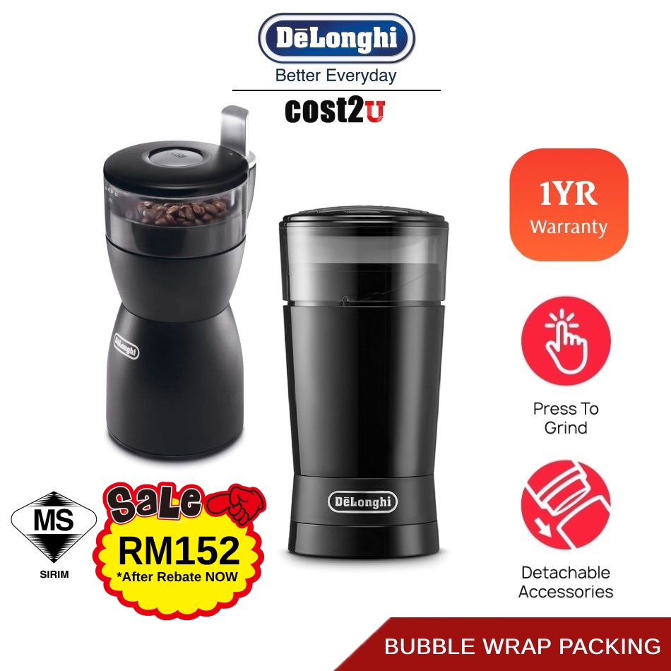 De'Longhi KG200 Coffee Bean Grinder - Black