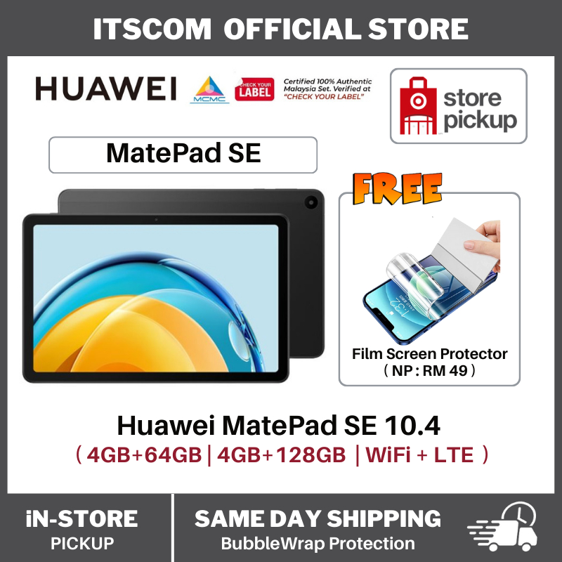 | 10.4 - Huawei ) | 4+128GB 4G 2022 WIFI Display Malaysia ( [ Matepad ORIGINAL ARRIVEL HUAWEI 2K NEW Shopee inch - 100% ] WARRANTY +