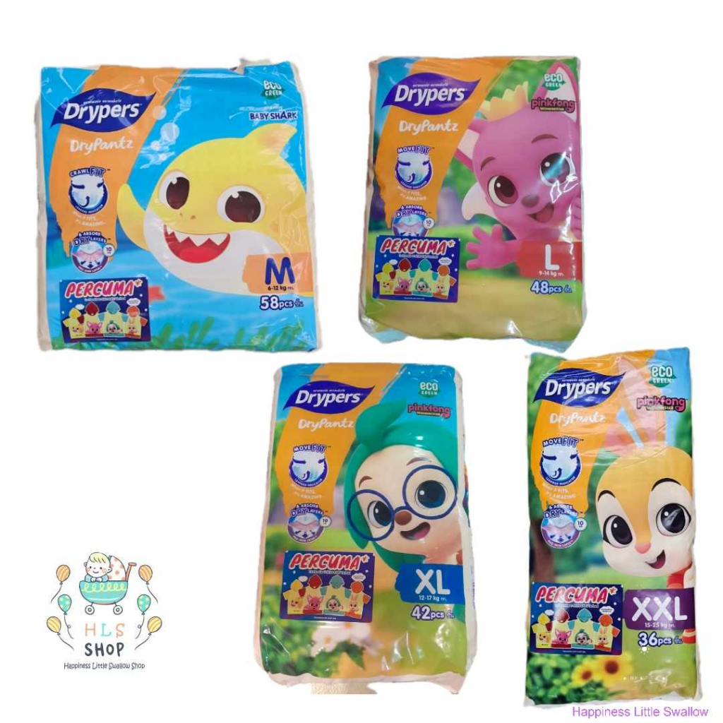 Drypers Drypantz Diapers Pants PingFong Edisi Terhad Percuma Hoodle T ...