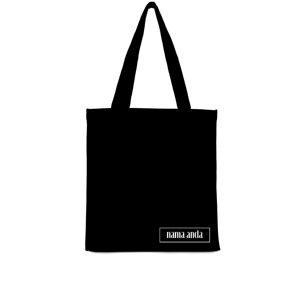 Custom name on canvas tote bag. Shopee Malaysia
