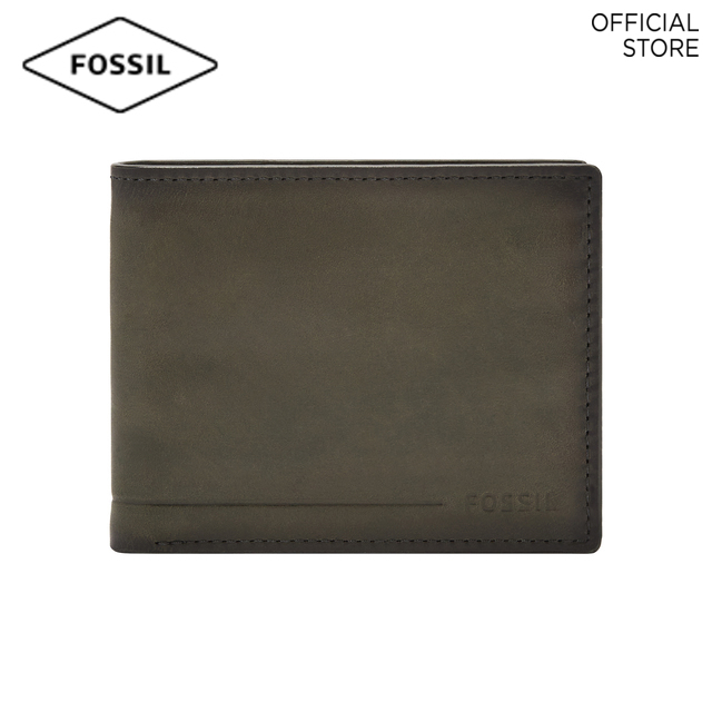 Fossil Male's Allen Wallet - Olive Leather SML1547345 | Shopee Malaysia