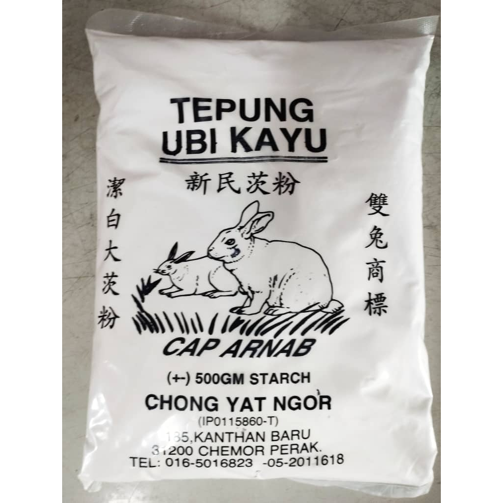 CAP ARNAB Tepung Ubi Kayu 双兔商标洁白大茨粉-新民茨粉/木薯粉/生粉（500gm） | Shopee Malaysia