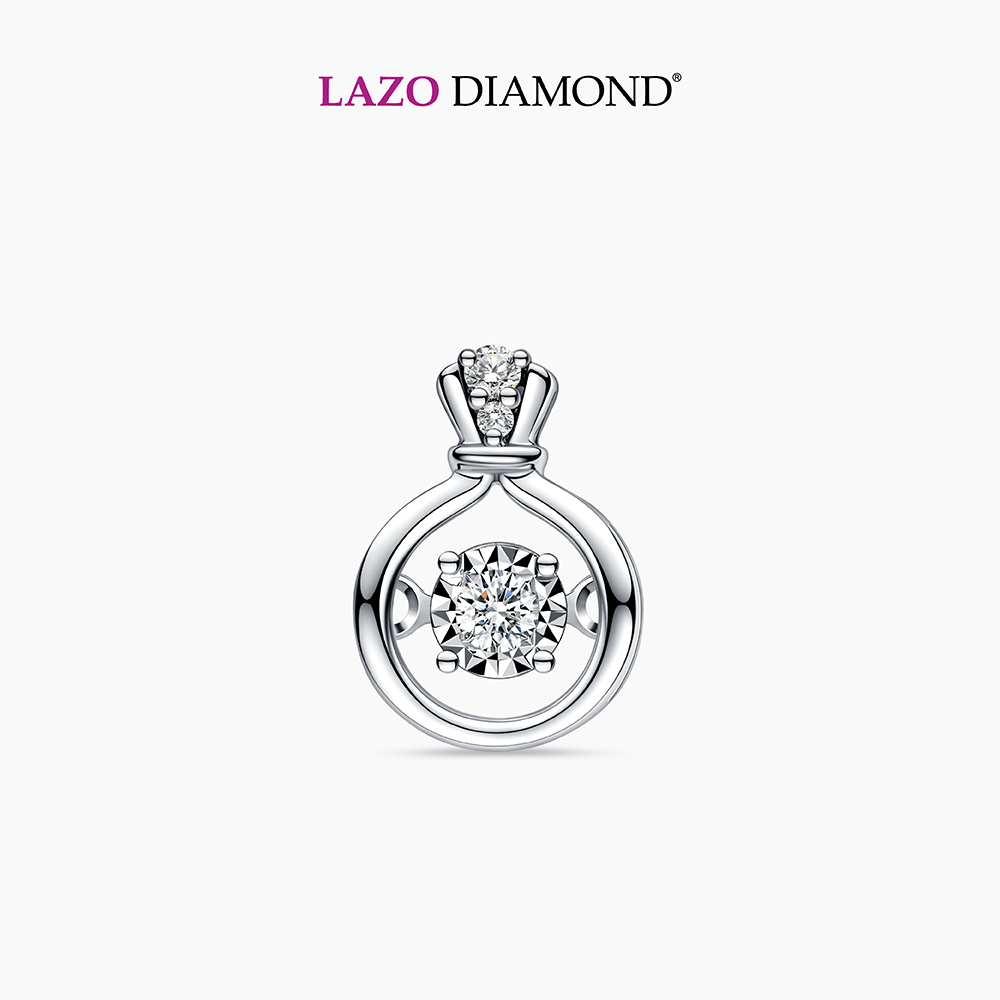 LAZO DIAMOND Knotted BB Ring Dancing Diamond Pendant in 9k White Gold Shopee Malaysia