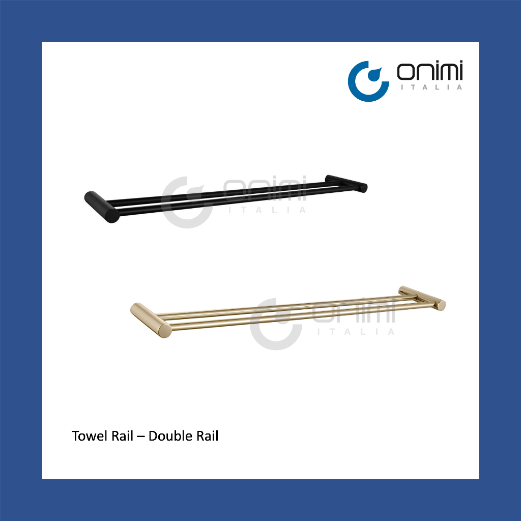 Onimi Italia 600mm Double Towel Rail / Towel Bar / Bathroom Towel