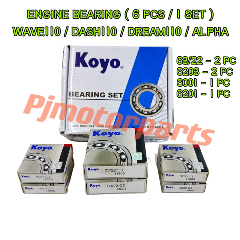 WAVE110/DASH 110/EX5 DREAM 110/ALPHA (6 PCS / 1 SET)ENGINE BEARING C3