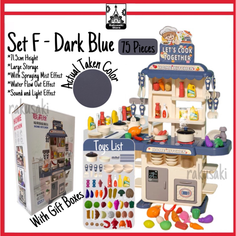 Ready Stock Kids Kitchen Pretend Play set with spraying mist effect