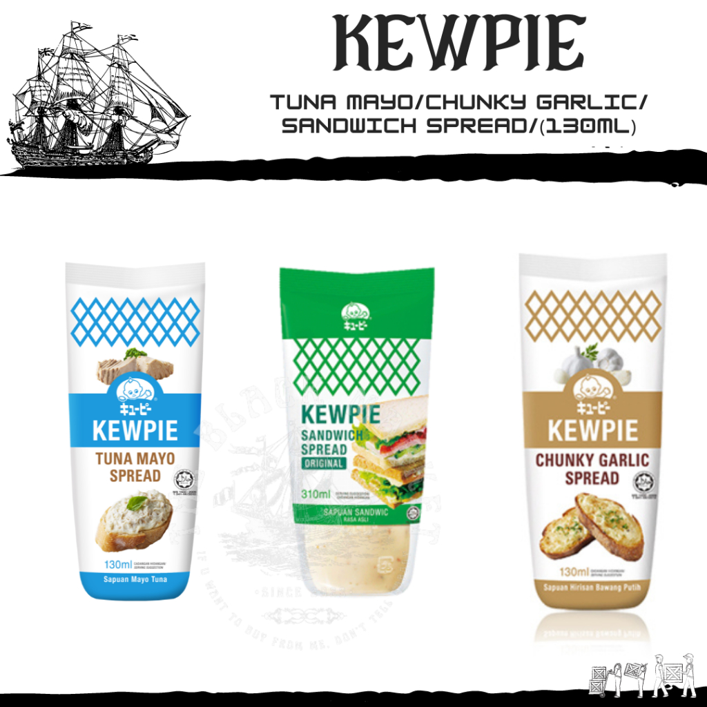 KEWPIE Tuna Mayo/Chunky Garlic/Sandwich Spread(130ml) Shopee Malaysia