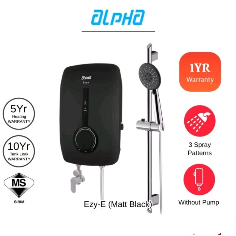 Alpha Water Heater EZYE(Basic) EZYI (DC Pump) Shopee Malaysia