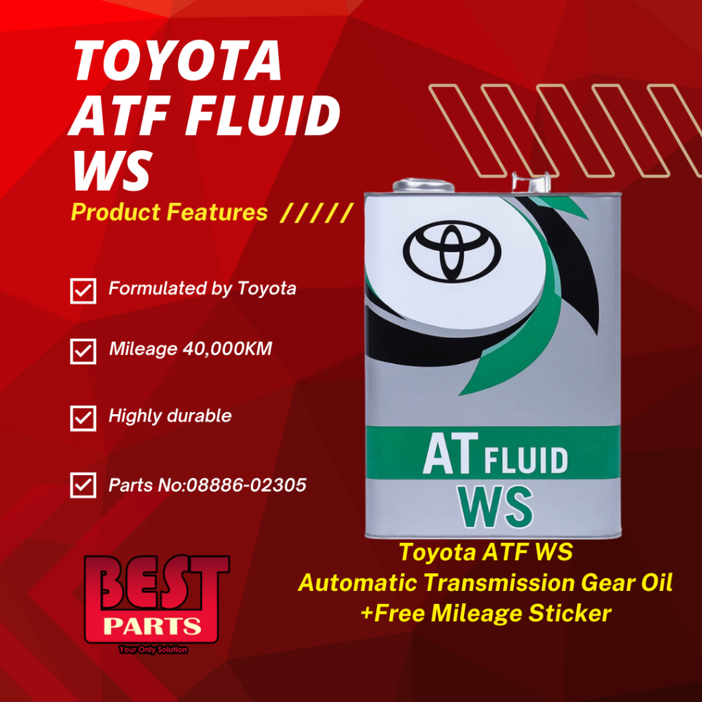 Toyota ATF WS 4Litre Automatic Transmission Fluid Gear Oil Minyak Gear
