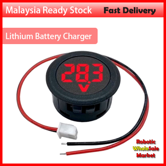 DC 4-100V LED Digital Display Round Two-wire Voltmeter DC Digital Car Voltage Current Meter Volt Detector Tester Monitor