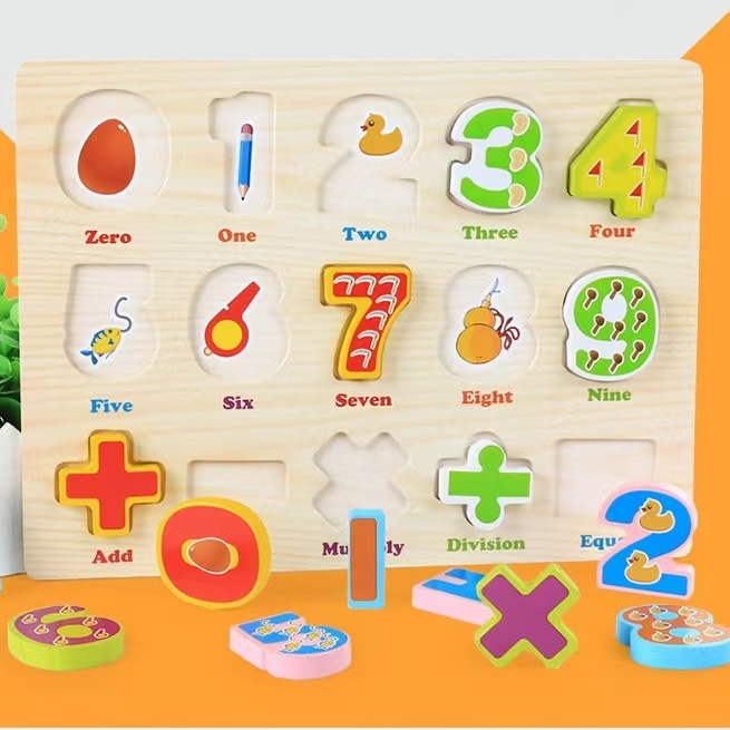 ✈️Fast Shipping✈️ Numbers And Alphabets Wooden Kids Early Learning Puzzle  Board