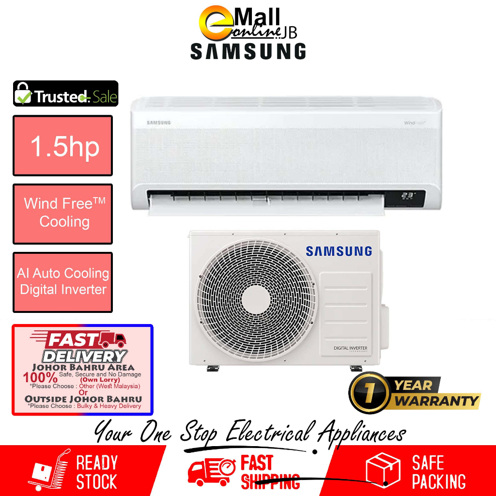 Samsung AR13BYFAMWKNME 1.5 HP R32 Inverter WindFree Deluxe Air