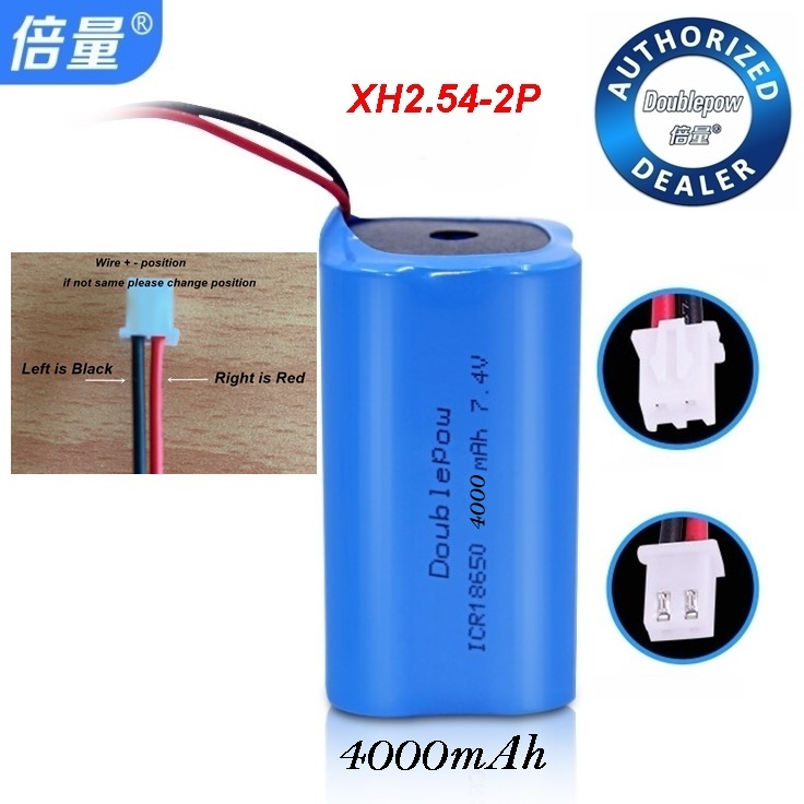 Doublepow ICR 18650 4000mAh 7.4V Li-ion Battery Pack with Wire Plug ...