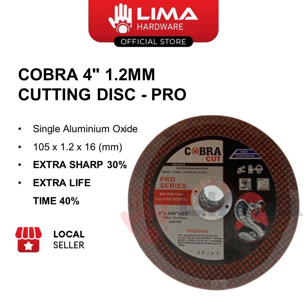 COBRA Cutting Disc Pro, Cakera Pemotong 4Inch 1.2MM 25PCS/BOX