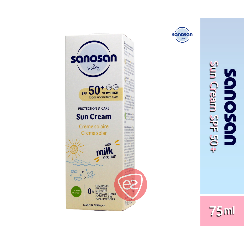 SANOSAN BABY SUN CREAM SPF 50+ WITH MILK PROTEIN 75ML UNSCENTED (FOR