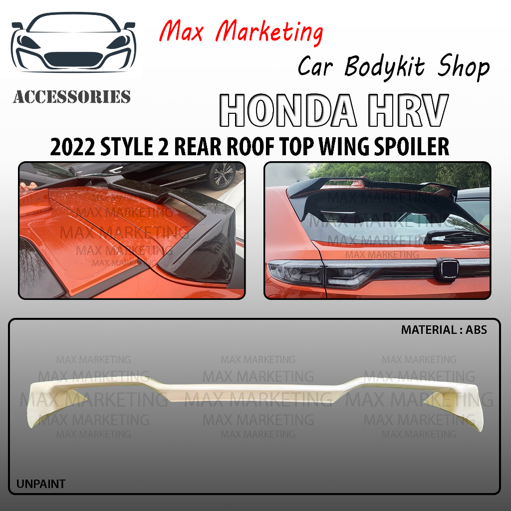 HONDA HRV 2022 STYLE 2 REAR ROOF TOP WING SPOILER ABS SKIRT LIP BODYKIT