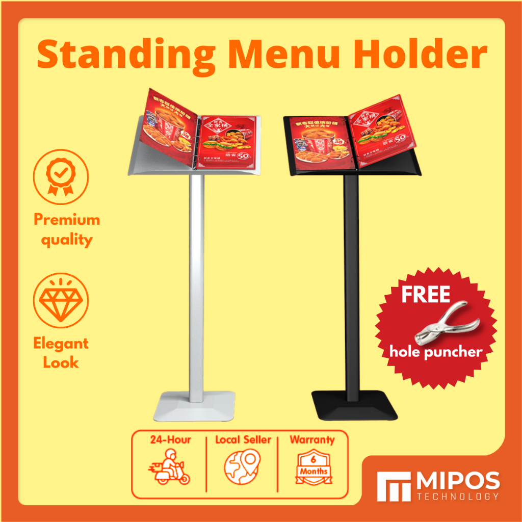 Standing Menu Holder Black White Restaurant Menu Display Stand Menu