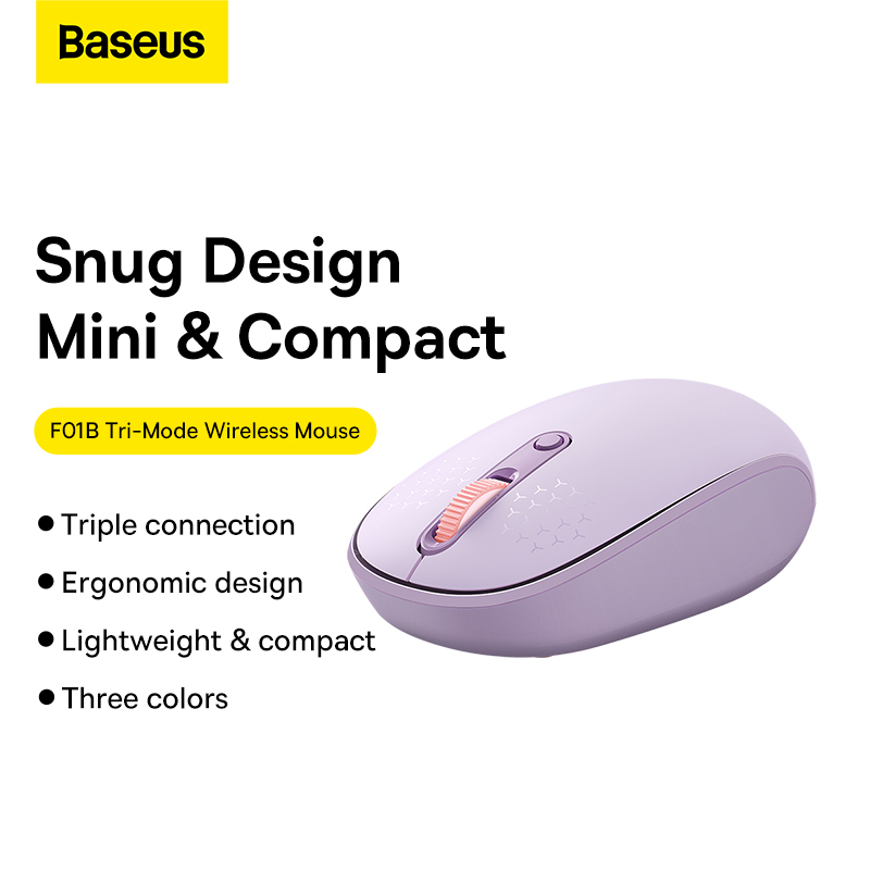 Baseus F01B Tri-Mode Bluetooth Wireless Silent Mouse For Tablet Laptop ...