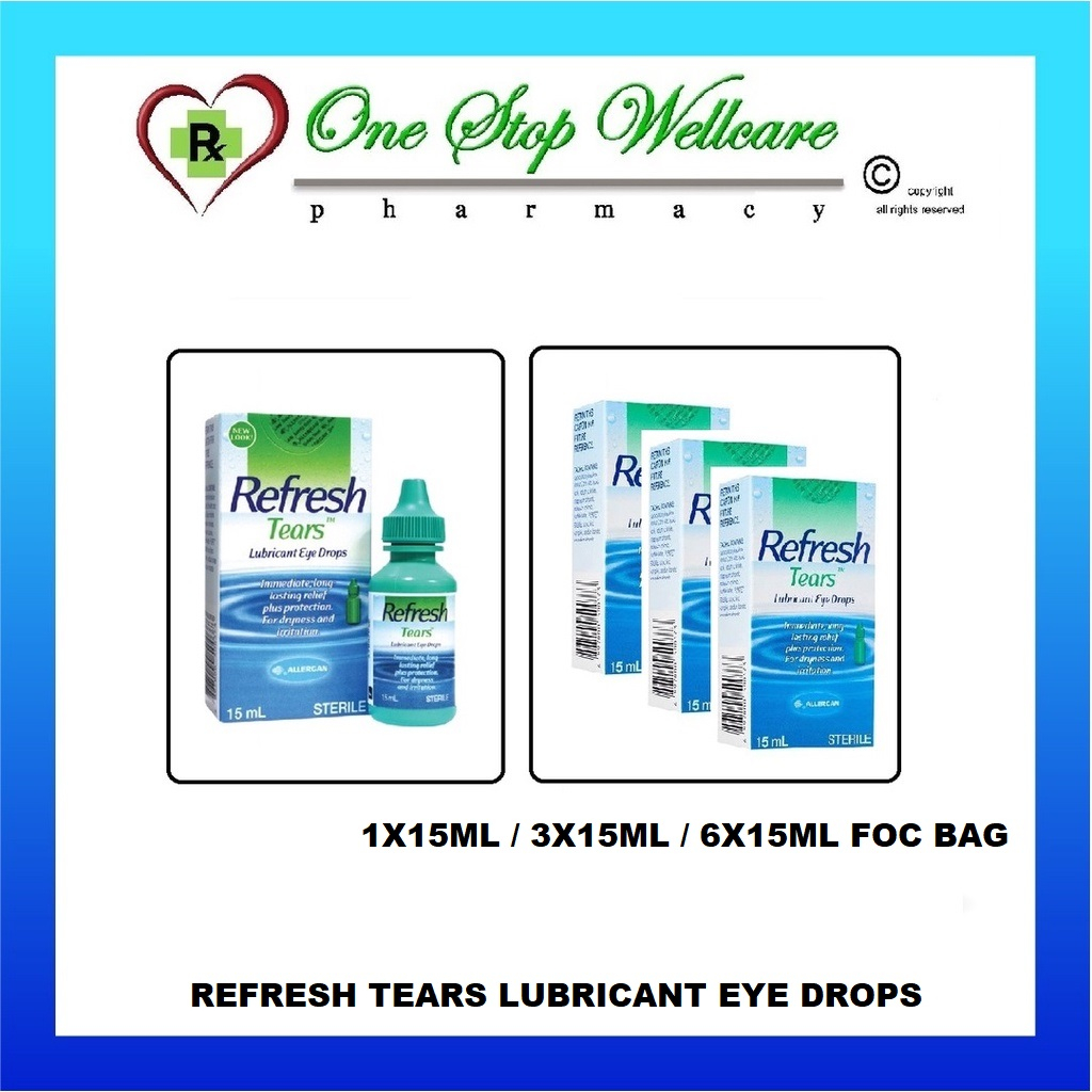 REFRESH TEARS LUBRICANT EYE DROPS 1X15ML / 3X15ML / 3X15ML FOC BAG (EXP