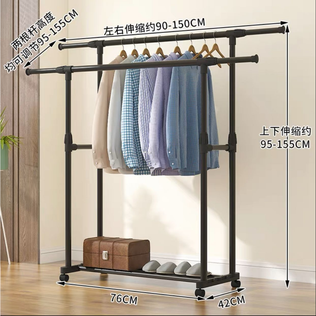 JFH Penyangkut Kain Keluli Tahan Karat/Rak Pakaian/Metal Cloth Hanger ...