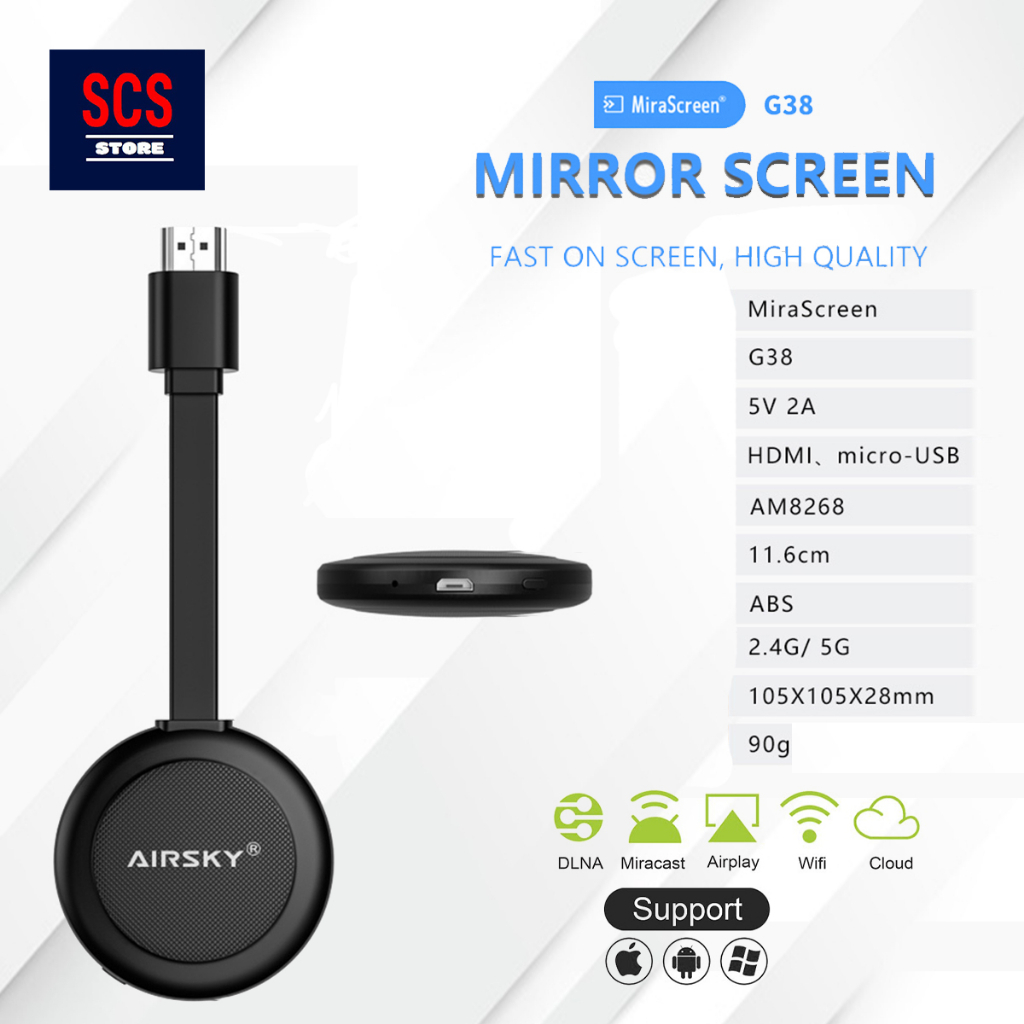 AIRSKY Chromecast Wifi Adapter Mira Screen Miracast Dongle Shopee