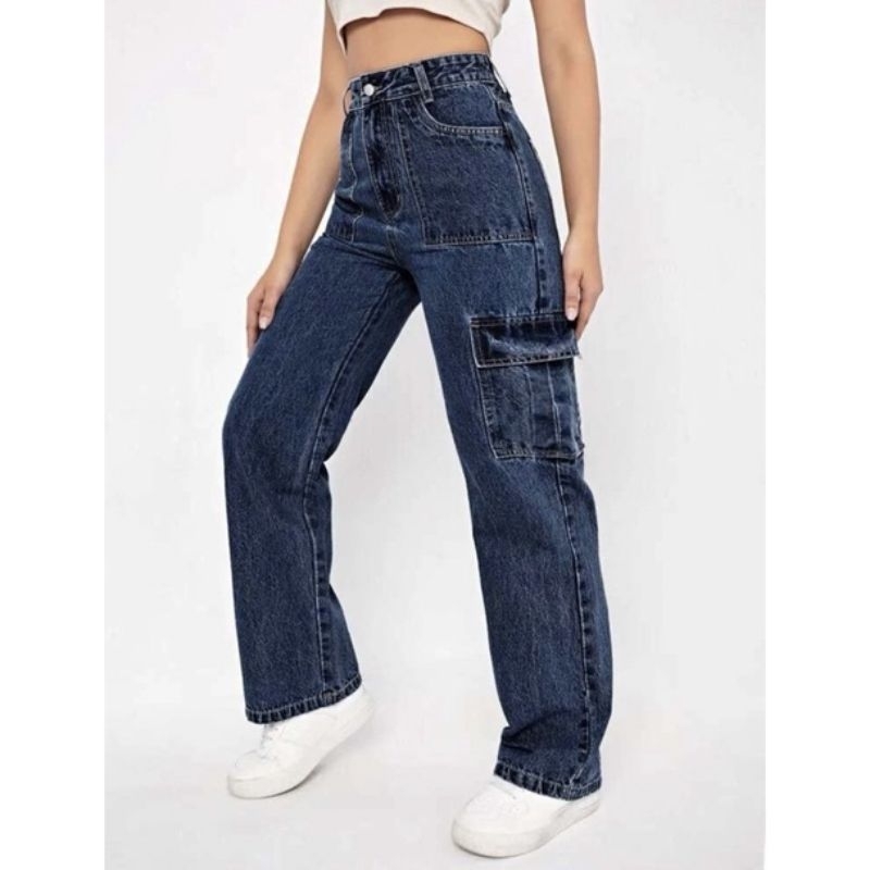 💥ready stock💥 ladies jeans palazo 6poket cargo💥kain jeans 💥 best ...